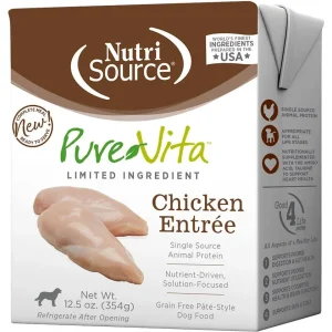Nutrisource Pure Vita Grain-Free Chicken Entrée Tetra Packs Wet Dog Food - 12.5 oz - Case of 12