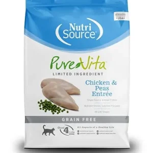 Nutrisource Pure Vita Grain Free Chicken & Peas Entrée Dry Cat Food - 15 lb Bag