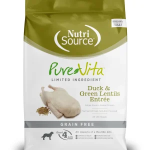Nutrisource Pure Vita Grain Free Duck & Lentil (8 per bale) Dry Dog Food - 5 lb Bag