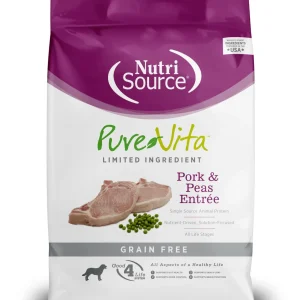 Nutrisource Pure Vita Grain Free Pork & Peas Dry Dog Food - 15 lb Bag