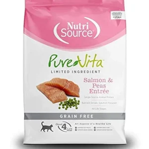 Nutrisource Pure Vita Grain Free Salmon & Peas Entrée Dry Cat Food - 12 lb Bag