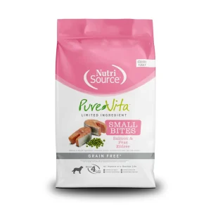 Nutrisource Pure Vita Grain Free Small Salmon & Peas Entrée Dry Dog Food - 15 lb Bag