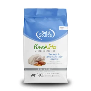 Nutrisource Pure Vita Grain Free Turkey & Sweet Potato Entrée Dry Dog Food - 15 lb Bag