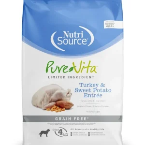 Nutrisource Pure Vita Grain Free Turkey & Sweet Potato Entrée Dry Dog Food - 25 lb Bag