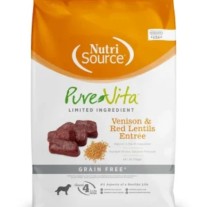 Nutrisource Pure Vita Grain Free Venison Dry Dog Food - 15 lb Bag