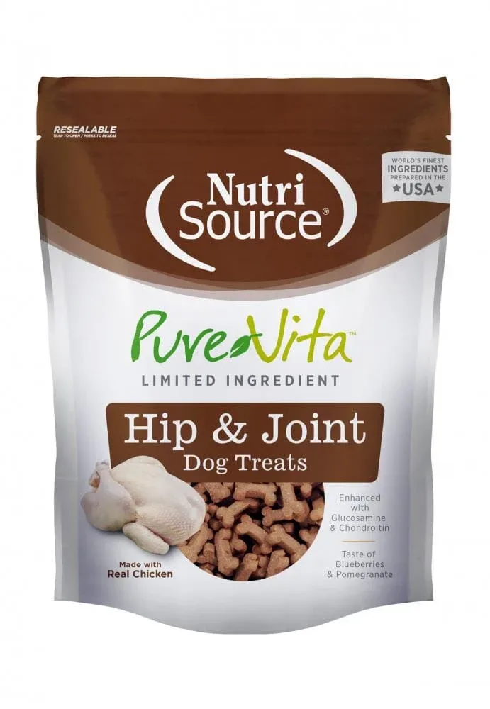 Nutrisource Pure Vita Hip & Joint Dog Treats - 6 oz