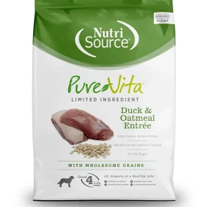 Nutrisource Pure Vita Small Bites Duck & Oatmeal (8 per bale) Dry Dog Food - 5 lb Bag