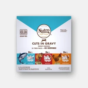 Nutro Cuts in Gravy Trays Chicken & Turkey Multi Pack Case Wet Dog Food - 12.5 oz - Case of 24