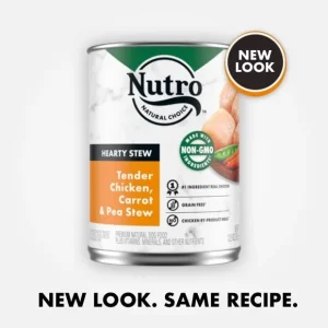 Nutro Hearty Stews Tender Chicken, Carrot & Pea Stew Chunks in Gravy Canned Wet Dog Food - 12.5 oz - Case of 12
