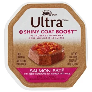 Nutro Ultra Shiny Coat Boost Salmon Entrée Wet Dog Food Trays - 3.5 oz - Case of 24