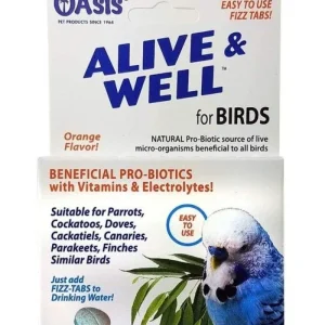 Oasis Alive and Well, Stress Preventative and Pro-Biotic Tablets for Birds