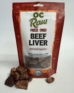 OC Raw Freeze Dried Beef Liver Dog Treats for Healthy Canine Snacking