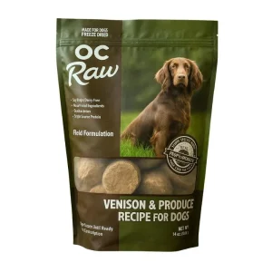 OC Raw Venison & Produce Sliders Freeze-Dried Dog Food 14oz - Premium Freeze-Dried Dog Food for Healthier Pets