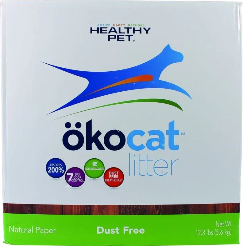 Okocat Natural Dust-Free Paper Cat Litter 12.3 Lb