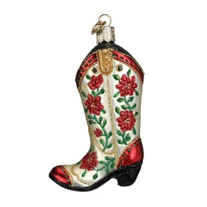 Old World Christmas Cowgirl Boot Ornament