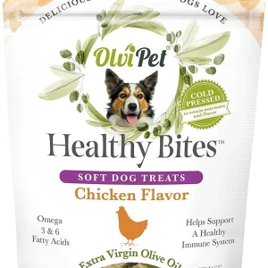 Olvipet Healthy Bites Olive Oil Based Soft and Chewy Dog Treats - 6 oz