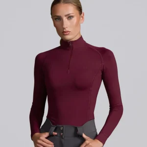 Ombretta Ladies Technical Riding Top Wine