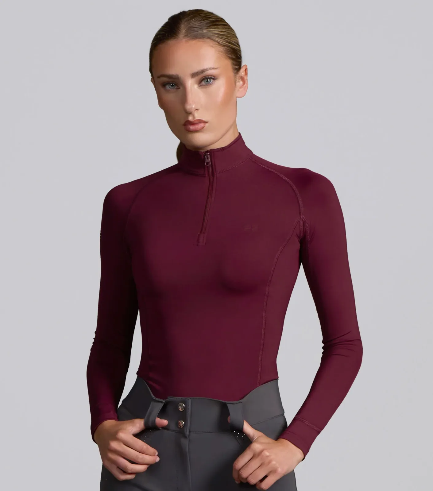 Ombretta Ladies Technical Riding Top Wine