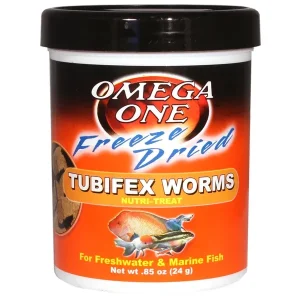 Omega One Freeze Dried Tubifex Worms, 0.85 oz.