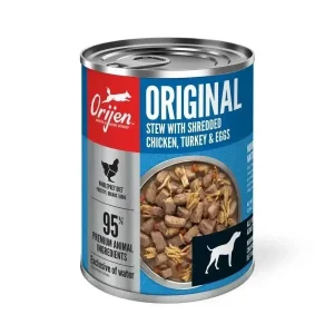 ORIJEN Real Meat Shreds Chicken, Turkey & Eggs Recipe Stew Grain-Free Wet Dog Food 12ea/12.8 oz