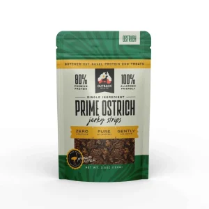 Ostrich Jerky Strips Novel Protein Air Dried Dog Treats 3.5 oz