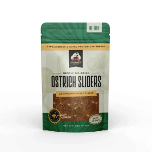 Ostrich Sliders Apple & Coconut Air Dried Dog Treats 5 oz