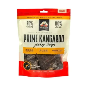 Outback Bones Kangaroo Jerky Strips Dog Treats - Pure Protein 7.05 oz