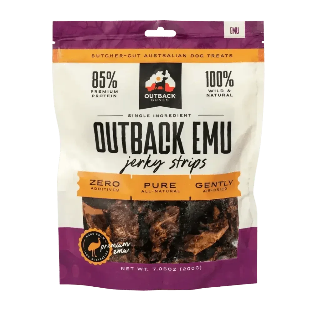 Outback Bones Natural Emu Jerky Strips for Dogs 7.05 oz
