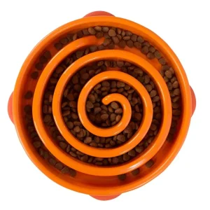 Outward Hound Fun Feeder Slo-Dog Bowl, Orange Large