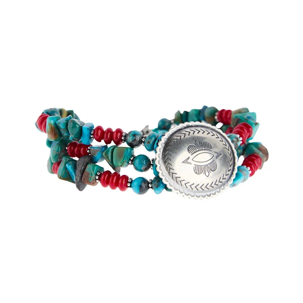 Paige Wallace Concho Bracelet with Turquoise - Image 2