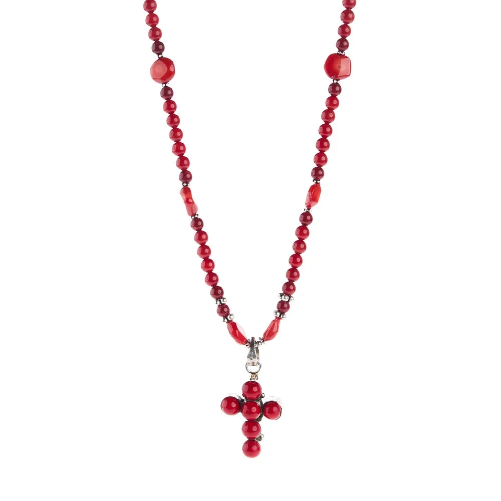 Paige Wallace Coral Cross Necklace - Image 2