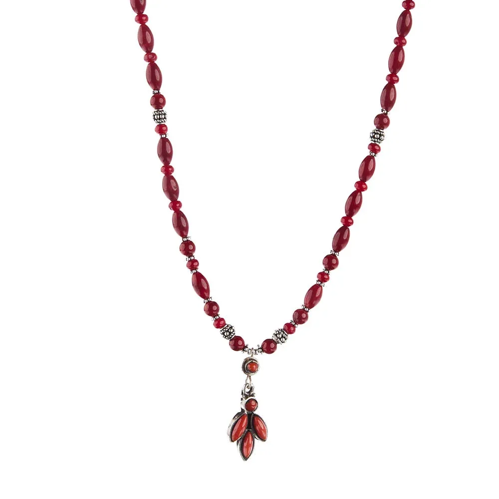 Paige Wallace Coral Oval Dangle Pendent Necklace - Image 2