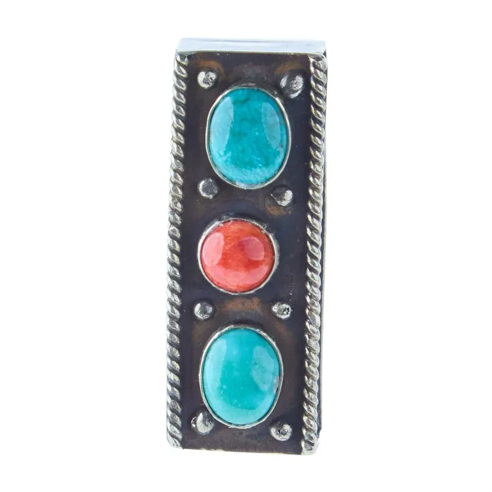 Paige Wallace Turquoise and Coral Belt Keeper