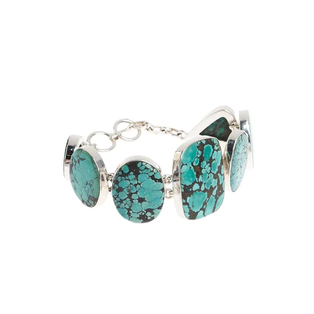 Paige Wallace Turquoise Nugget Freeform Link Bracelet