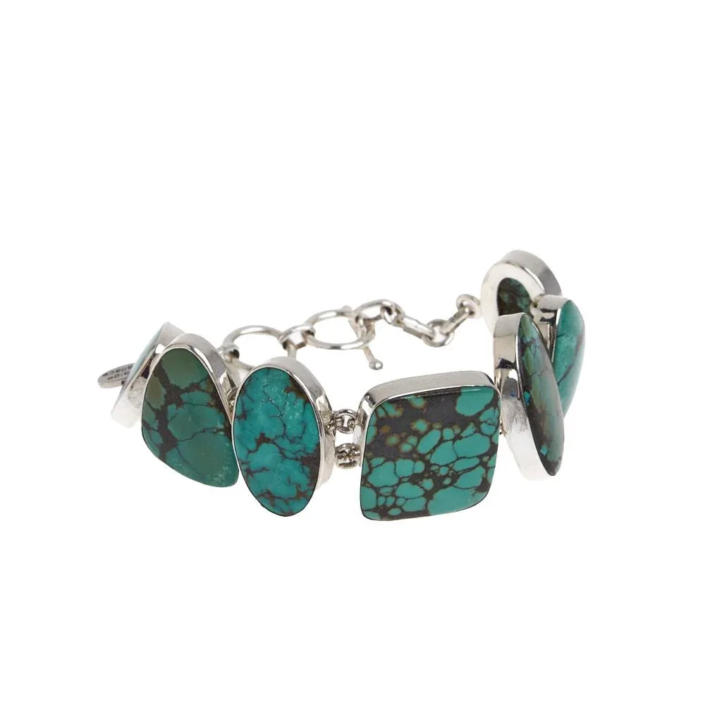 Paige Wallace Turquoise Nugget Link Freeform Bracelet