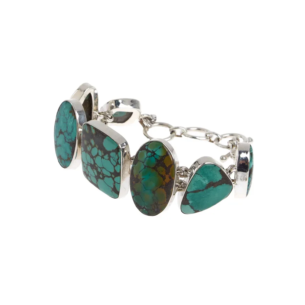 Paige Wallace Turquoise Nugget Link Freeform Bracelet - Image 2