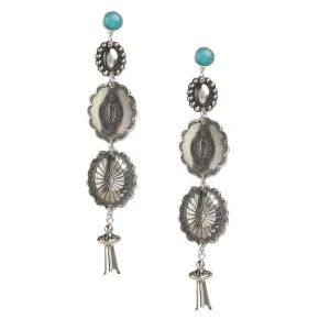 Paige Wallace Turquoise Stud Squash & Concho Earrings