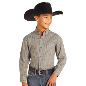 Panhandle Boys Olive Check Shirt