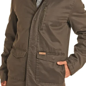 Panhandle Brown Oil Skin Jacket w/Corduroy Trim