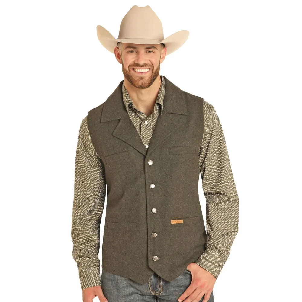 Panhandle Powder River Outfitters Men's Brown Montana Wool Vest