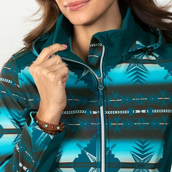 Panhandle Powder River Teal Softshell Aztec Jacket - Image 2