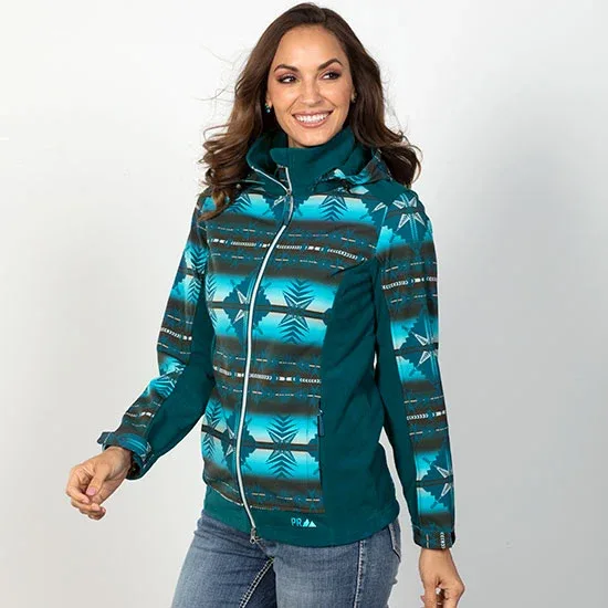 Panhandle Powder River Teal Softshell Aztec Jacket