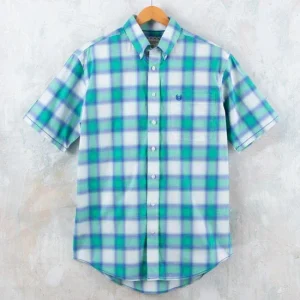 Panhandle Rough Stock Blue Ombre Plaid Shirt