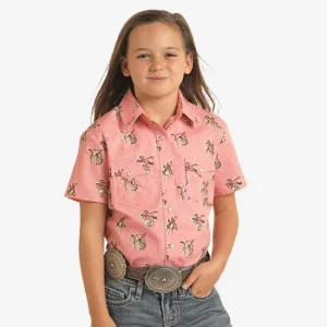 Panhandle White Label Girls' Rose Bronc Top