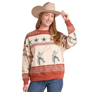 Panhandle Women's Rust Cowboy Pullover