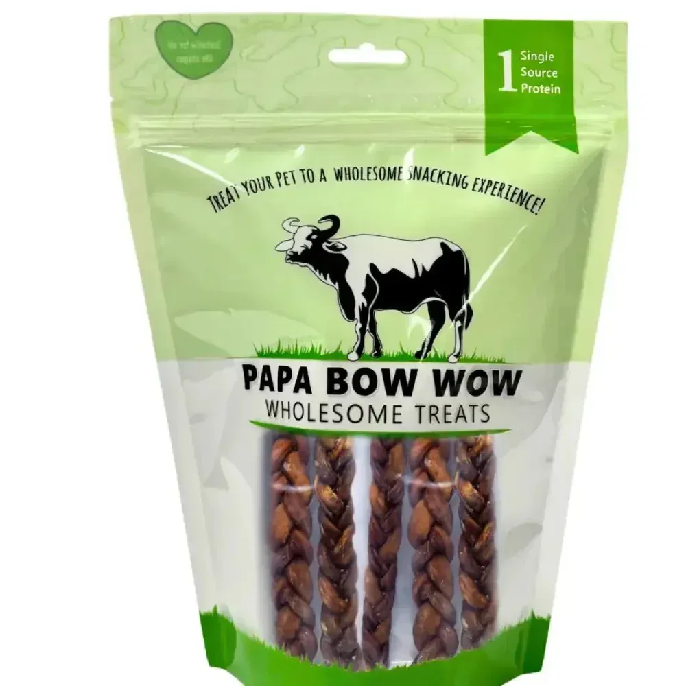 Papa Bow Wow Braided Intestine Dog Treats - Healthy Chew