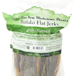 Papa Bow Wow Buffalo Flat Jerky 6 Inch Long