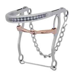 Partrade Trading Corporation Plastic Nose Cover Combo Hackamore with Copper Snaffle Bit