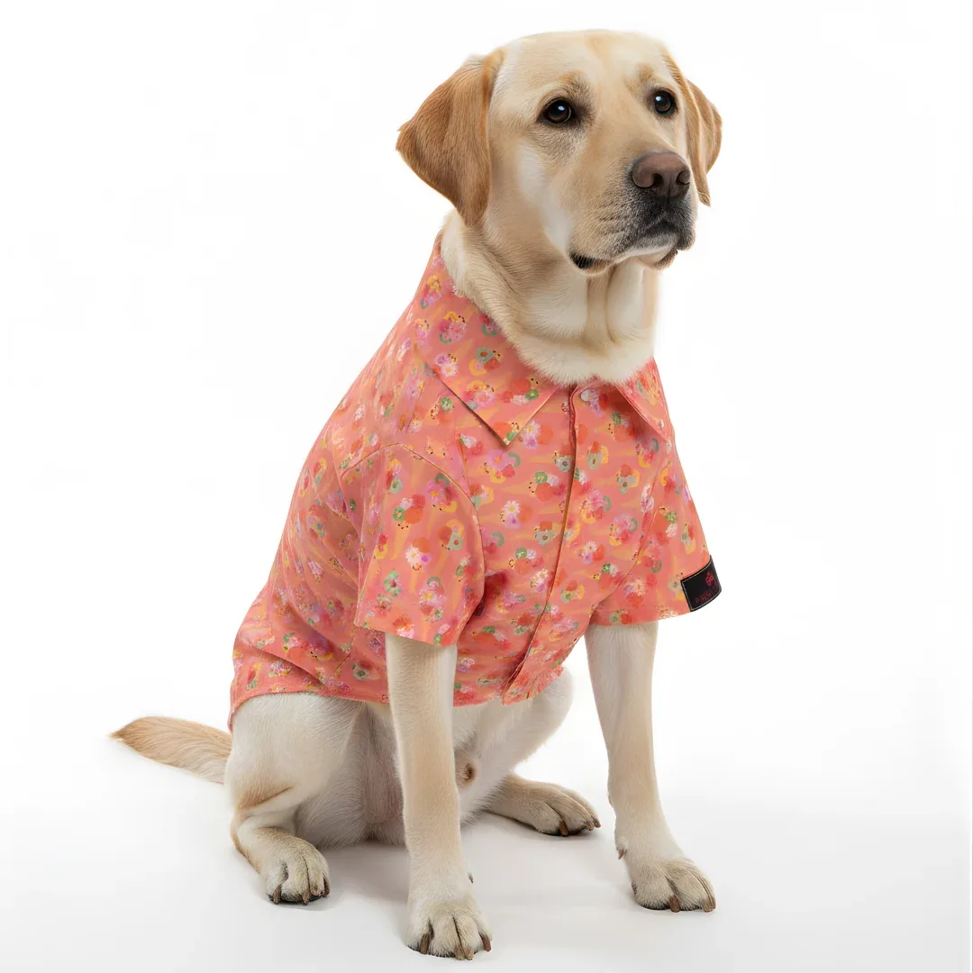 Pawgypets Softy Casual Shirt for Dogs (Peach)