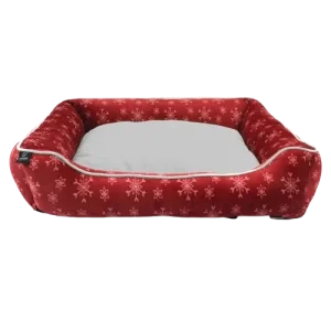 Pawpourri Christmas Cuddler Bed for Dogs (Red)